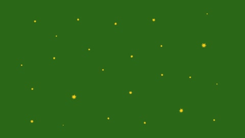 Yellow stars blinking on green background