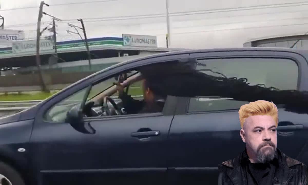 Rasta Man drying his hair on Dutch freeway