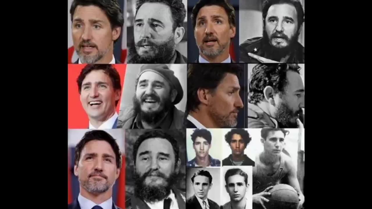 Fidel Castro sitting right behind Margaret Trudeau as her son Justin Trudeau