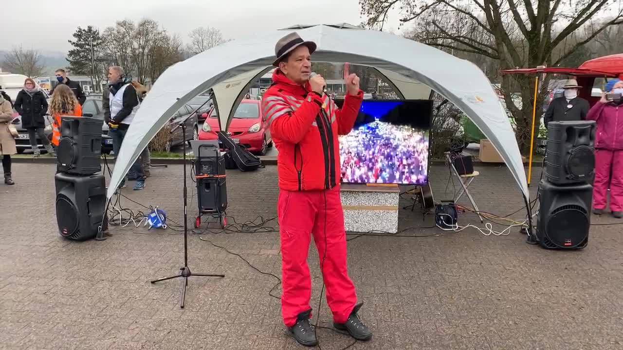 Demonstration in Michelstadt - Reden von Bodo Schiffmann und Wolfgang Greulich 07.02.2021