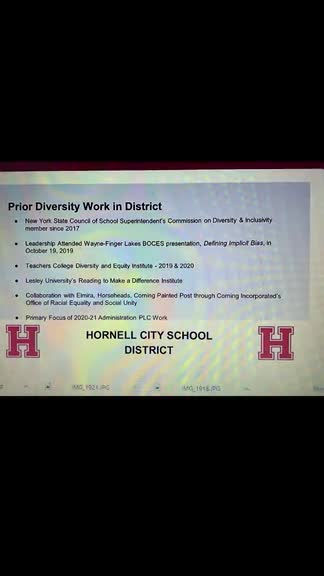 Hornell School Diversity Program Video, April 15, 2021