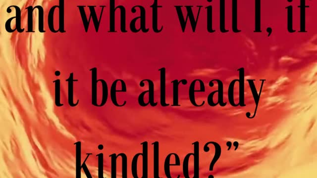 Jesus Said... “I am come to send fire on the earth; and what will I, if it be already kindled?”