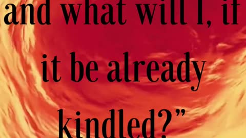 Jesus Said... “I am come to send fire on the earth; and what will I, if it be already kindled?”