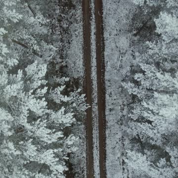 Drone Footage of a Road and Snow