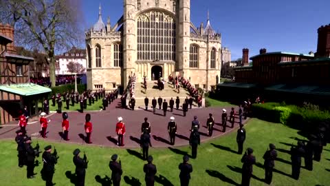 Harry rejoins royals for funeral procession