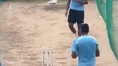 Virat kohli plays reverse sweep in the nets.