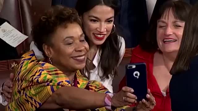 Alexandria Ocasio-Cortez takes selfies