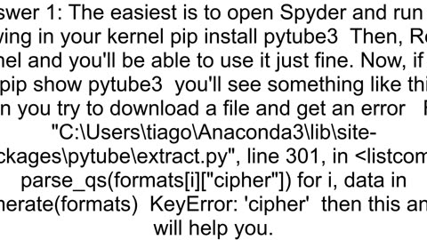 How to install pytube3 in Anaconda