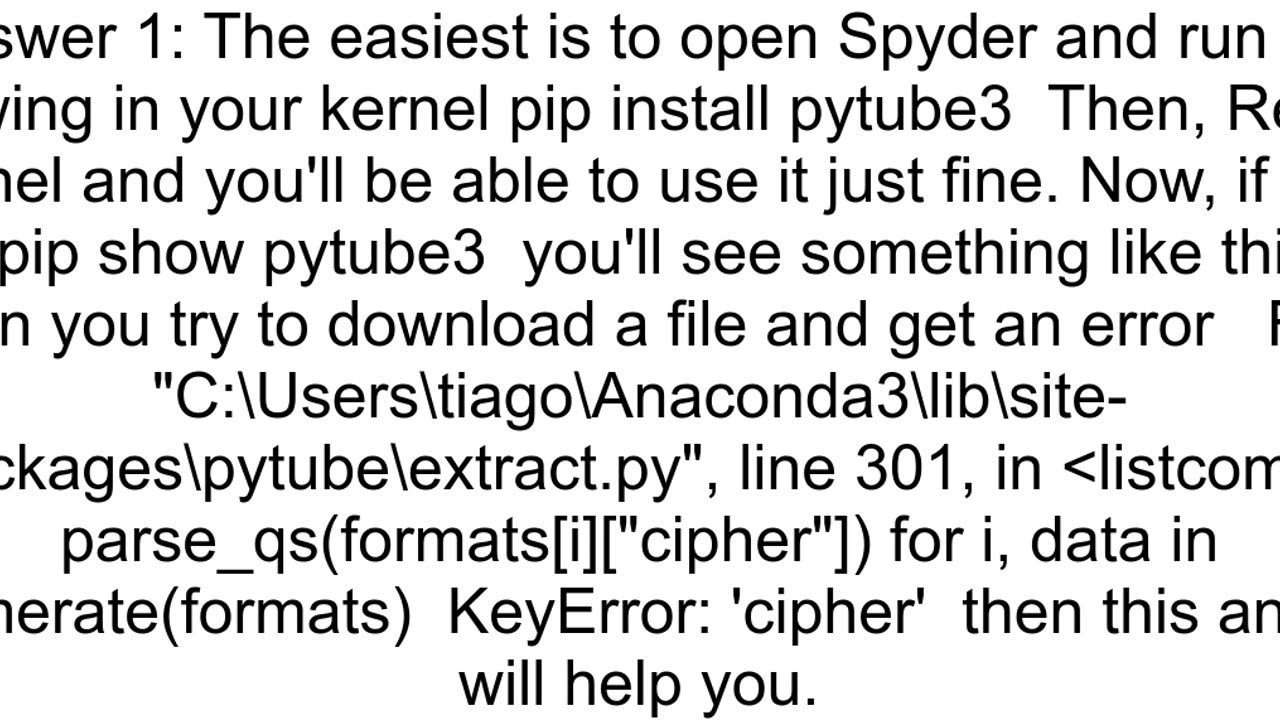 How to install pytube3 in Anaconda