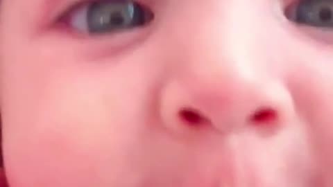 Cute baby talking