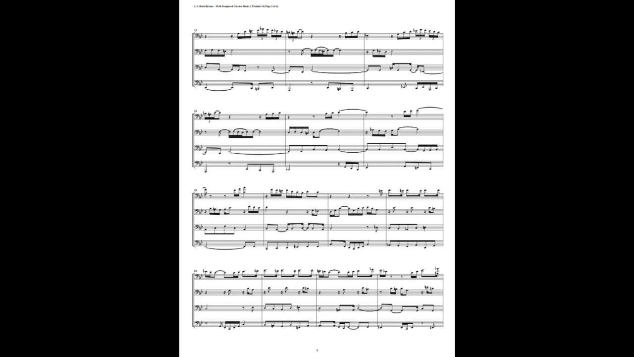 J.S. Bach - Well-Tempered Clavier: Part 2 - Prelude 14 (Euphonium-Tuba Quartet)