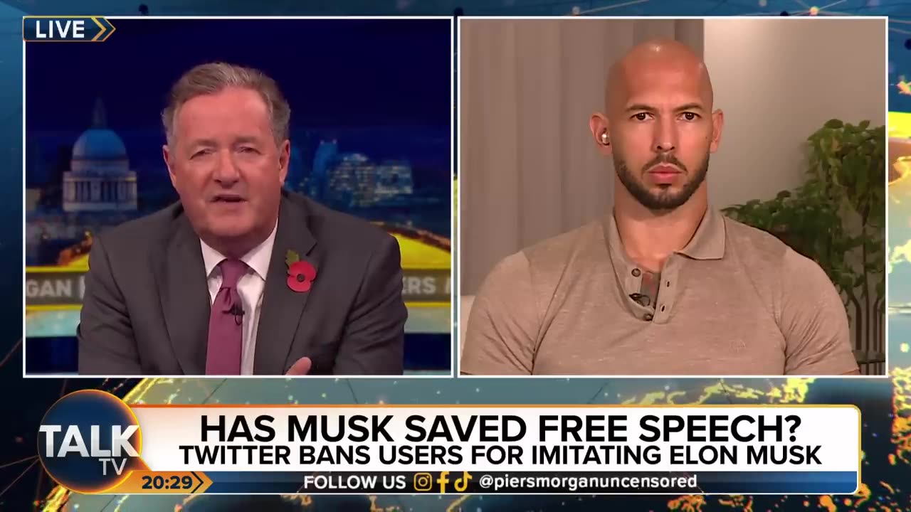 tate returns on piers Morgan show and destroys him