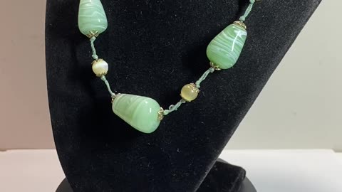 For Sale -- Cute and Adorable AQUA GREEN 14"-16" Necklace for Women