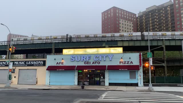 Surf City and New York City Subway Next to the Cyclone In Coney Island