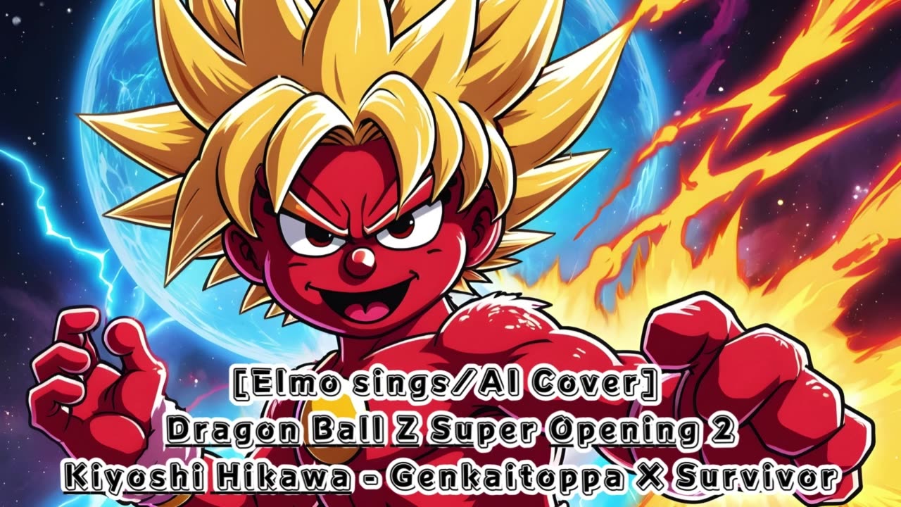 [Elmo sings/AI Cover]DragonBall Super Opening 2 Kiyoshi Hikawa - Genkaitoppa X Survivor