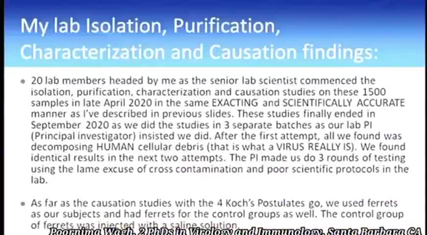 SARS Covid 2 Has NEVER Been Isolated/Purified