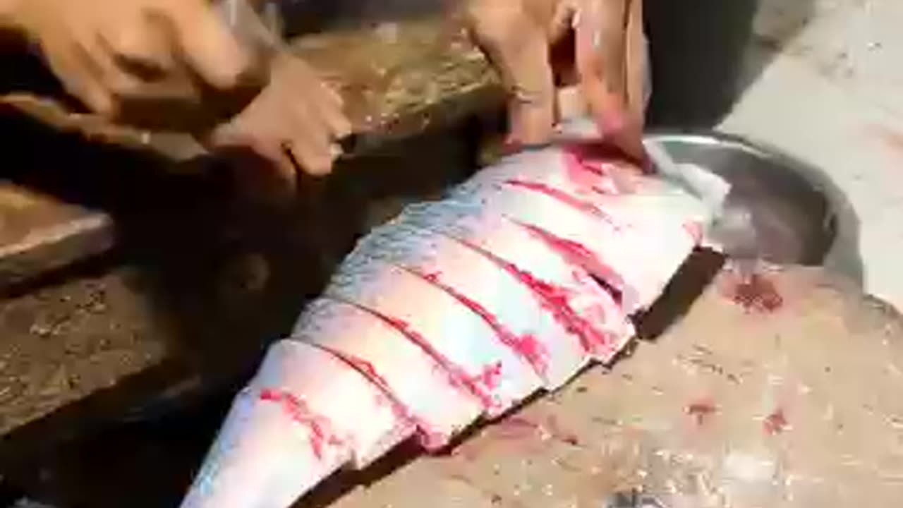 Amazing Hilsha fish cutting skills