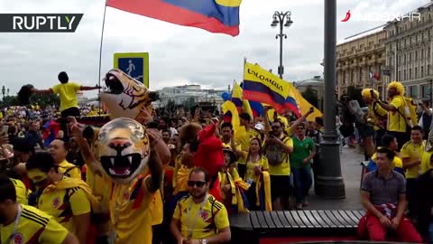 Kolumbijski navijači na ulicama Moskve