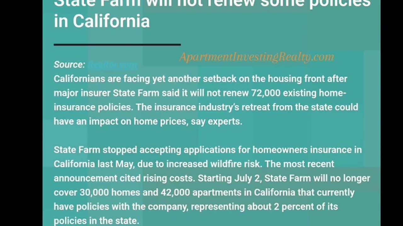 State Farm Will Not Renew Policies in California 😫