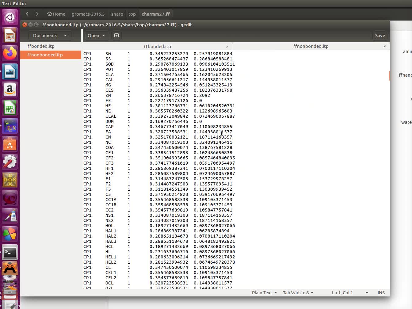 Partial atomic charges from Avogadro & Gromacs software