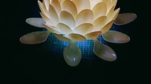 Made a lotus lamp with disposable spoon