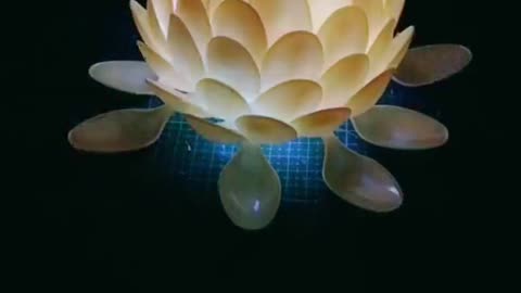 Made a lotus lamp with disposable spoon