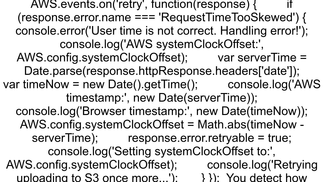How do I solve the AWS error quotThe difference between the request time and the current time is to