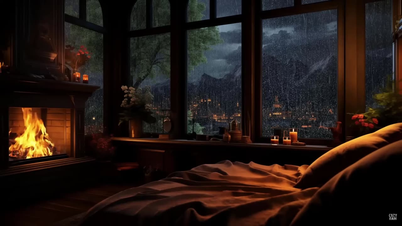 Cabin Ambiance Rain On The Windows