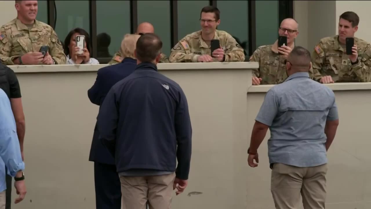 Former President Donald Trump arrives in Eagle Pass, Texas