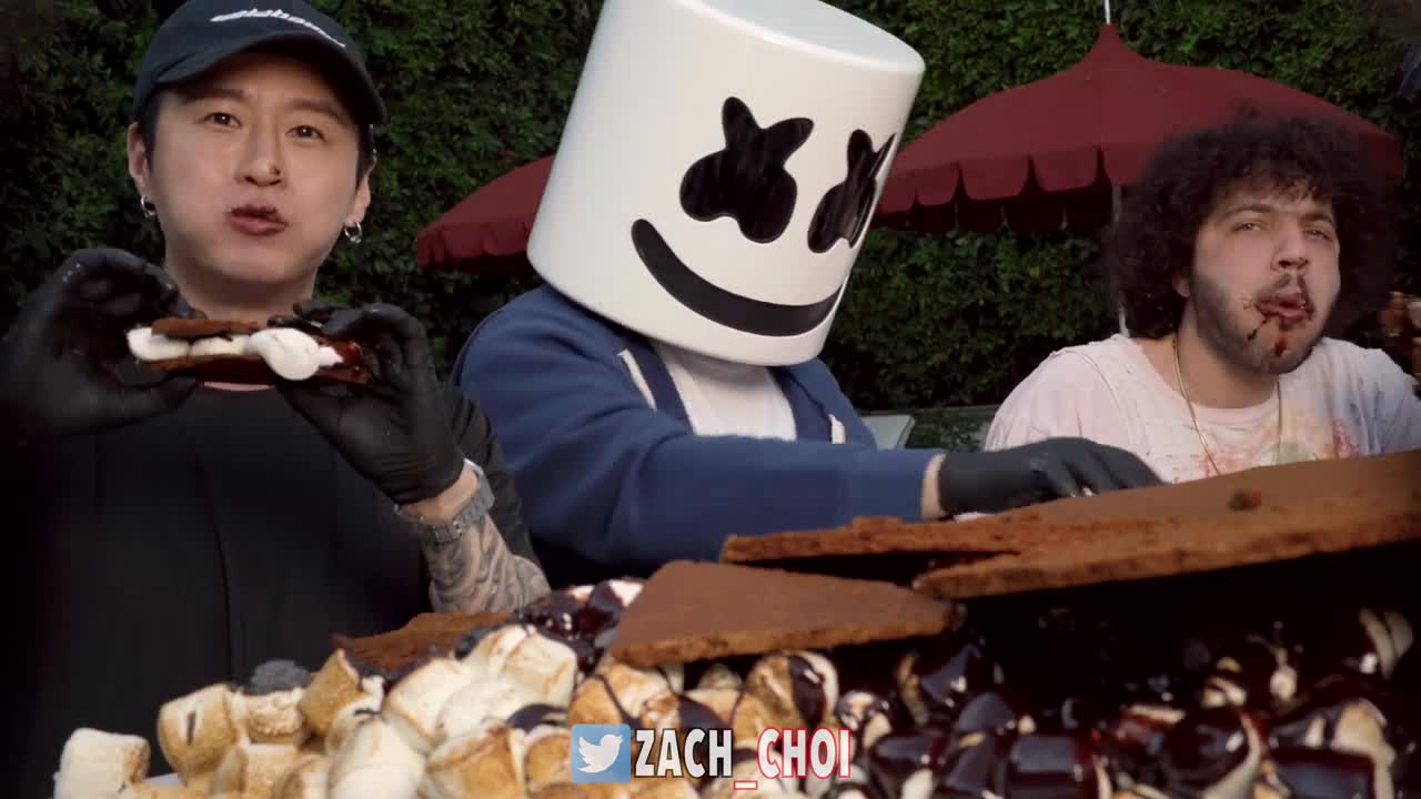 ASMR WORLD'S LARGEST S'MORE MUKBANG with MARSHMELLO & BENNY BLANCO - COOKING & EATING SOUNDS