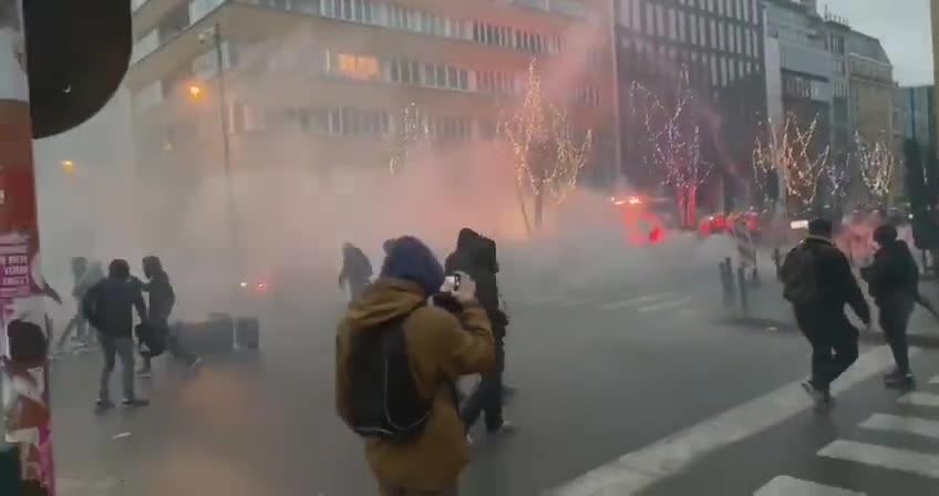 Brussels Germany today as protests against covid passports and mandates reached boiling point