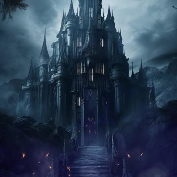 Haunted Castle | Medieval Castle | Flying Bats | Gothic Art | Creepy | Eerie | AI Art #gothic #aiart