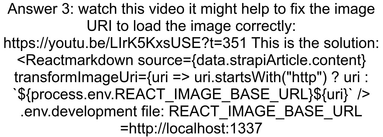 How to render image using markdown in React