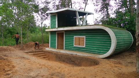 65 Days Building The Most Amazing Underground Temple House and Swimming Pool