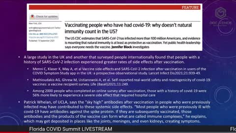 Dr. Robert Malone at the 11/6 Florida COVID Summit on Vaccinating the Previously Infected