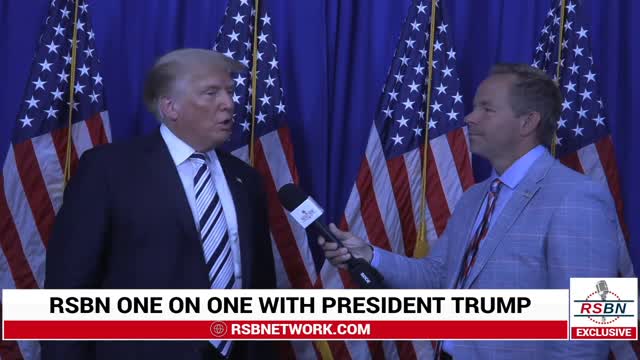 7.7.21, RSBN catches up with Pres Trump after announcement