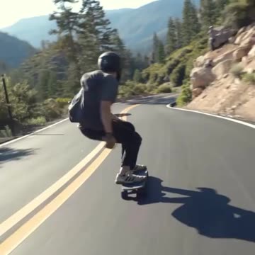 Skating down a hill at like 80mph!