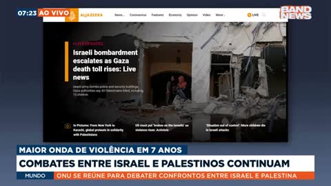 ataques aéreos continuam entre Israel e Palestina