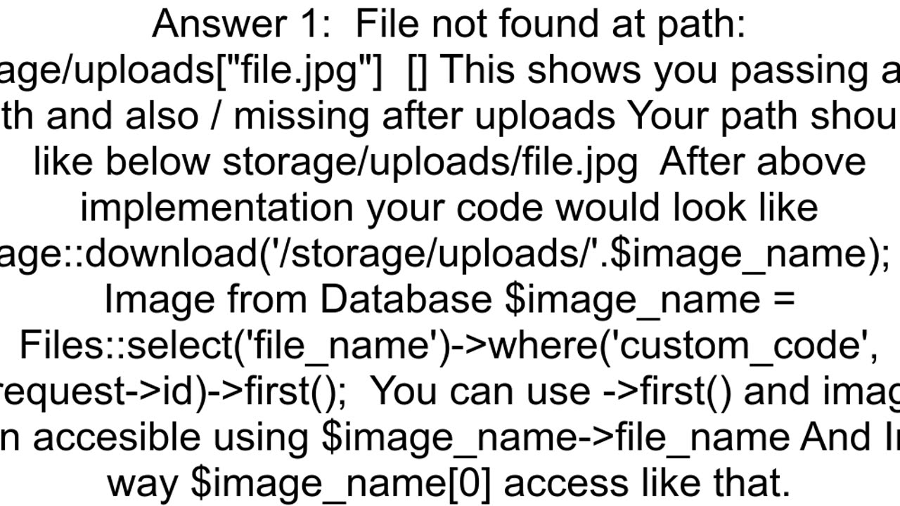 Laravel Storage File not downloading File not found