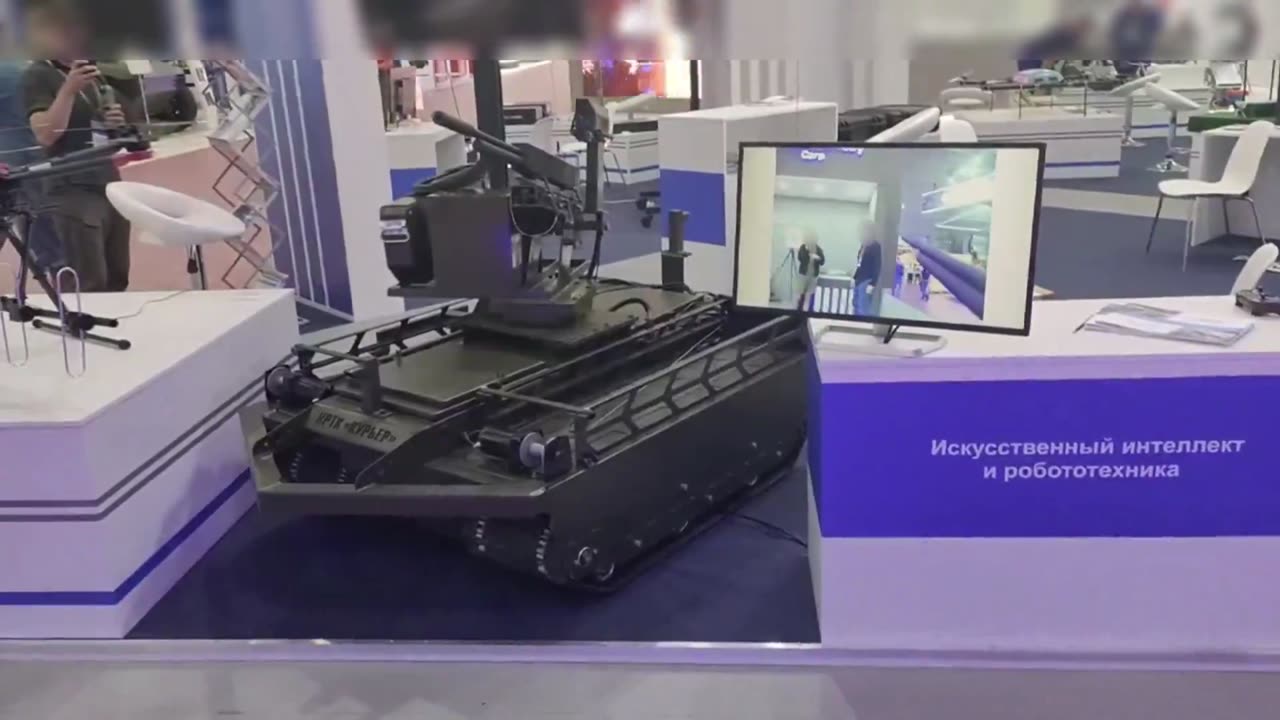 Russian Military Assault Robots Courier with installed AGS-17