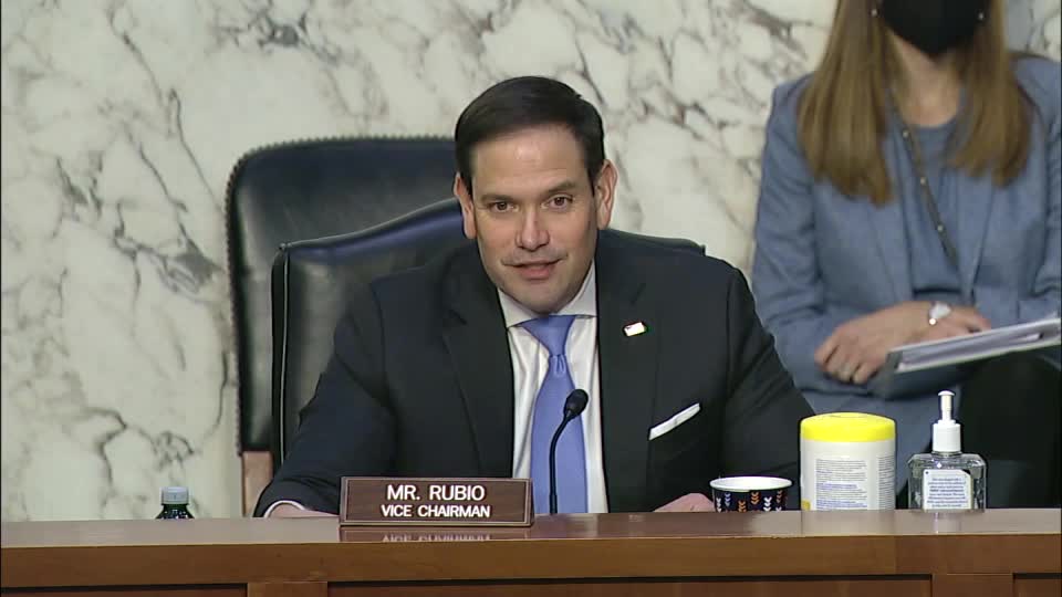 Rubio Gives Opening Remarks at Senate Intelligence Confirmation Hearing for Assist Sec for Treasury