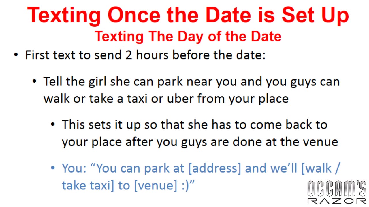 texting once date is set up