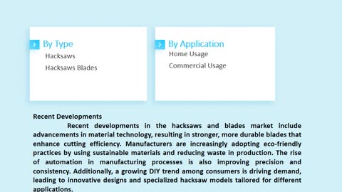 Hacksaws And Blades Market: Global Industry Analysis and Forecast 2033 | Market Strides