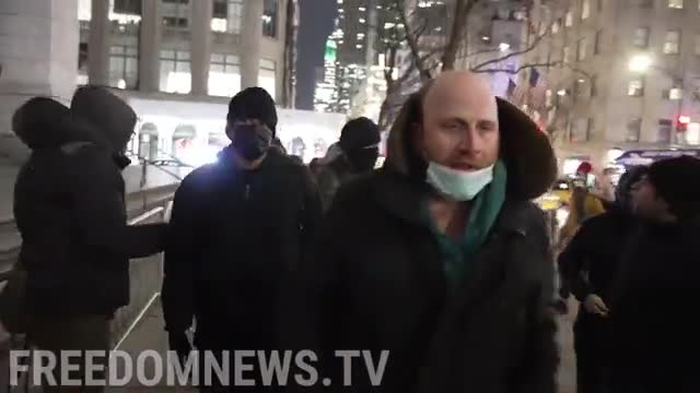 NYC - Vigil being held for people lost at the Capital building, Antifa attack chanting F the proud boys