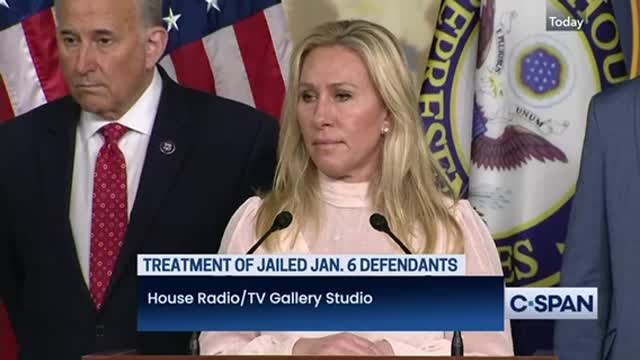 Representative Marjorie Taylor Greene News Conference on January 6 Defendants