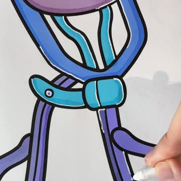 🔮✨ Watch as I bring this eyelash curler to life from my “Cosmetic Vibes” coloring book! 🎨✨