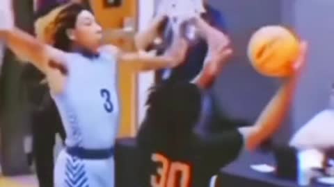 High school basketball, super shot block