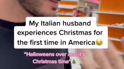 My Italian husbands first Christmas in America😂