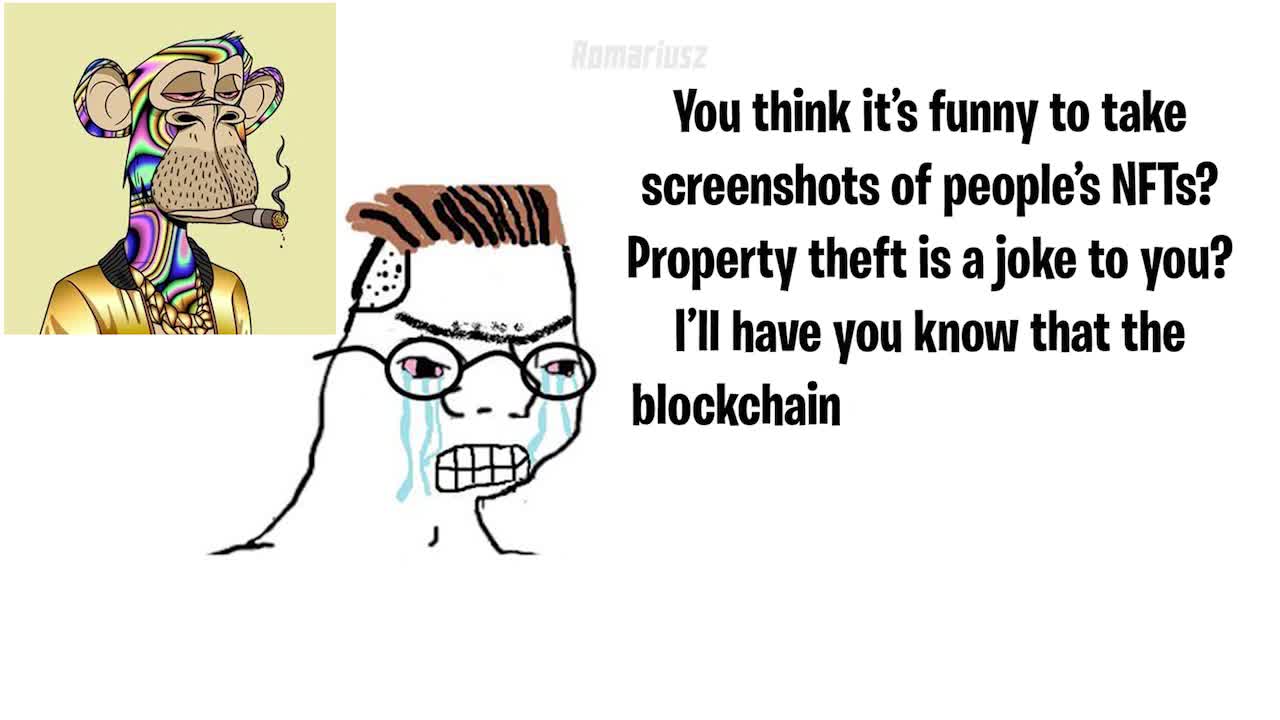 Screenshotting NFTs meme