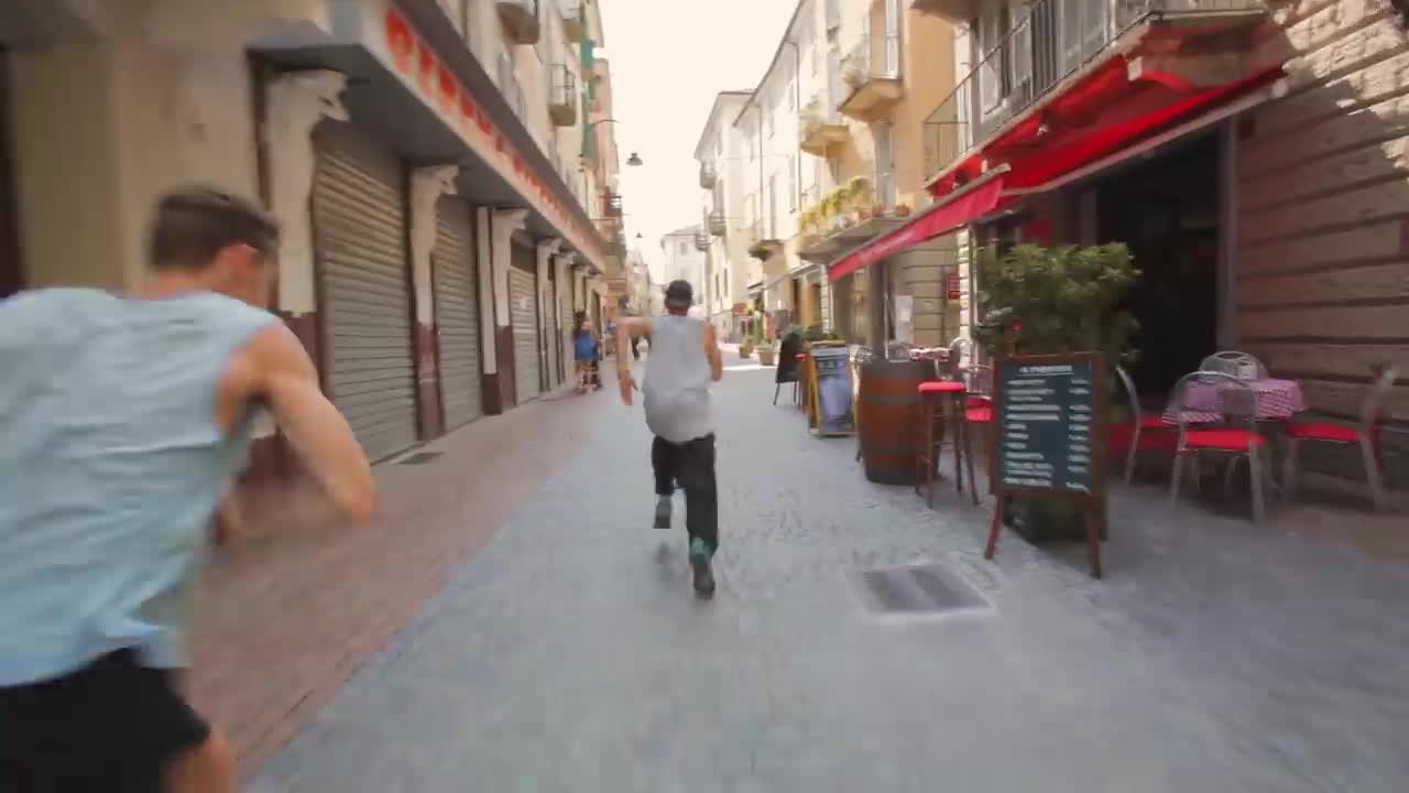 Bike vs Parkour Chase in Ivrea Italy!-16